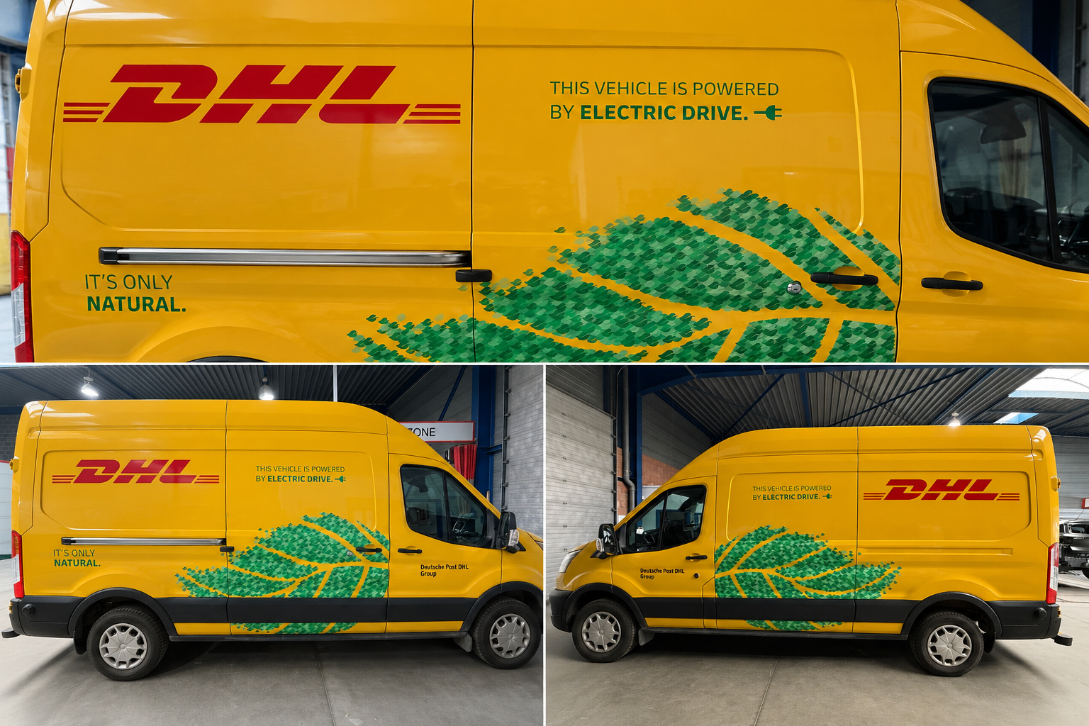 DHL voertuigbelettering schadeherstelling vloot